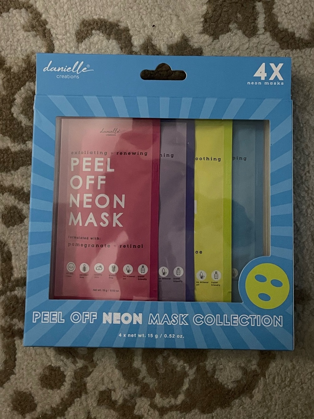 danielle creations Peel Off Neon Mask Collection - Pink, Purple, Yellow, Blue
